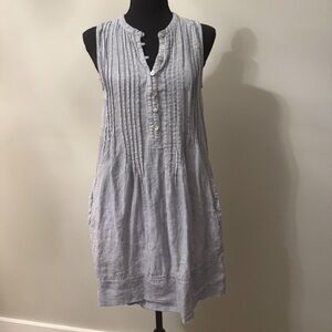 Striped Sleeveless Button-Down Dress